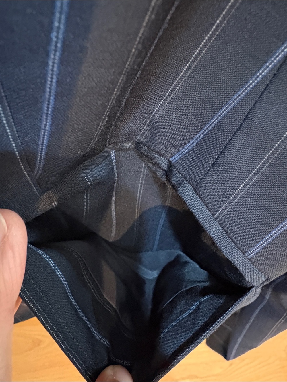 LOFT Navy Pinstripe Women's Blazer - Picture 7 of 12